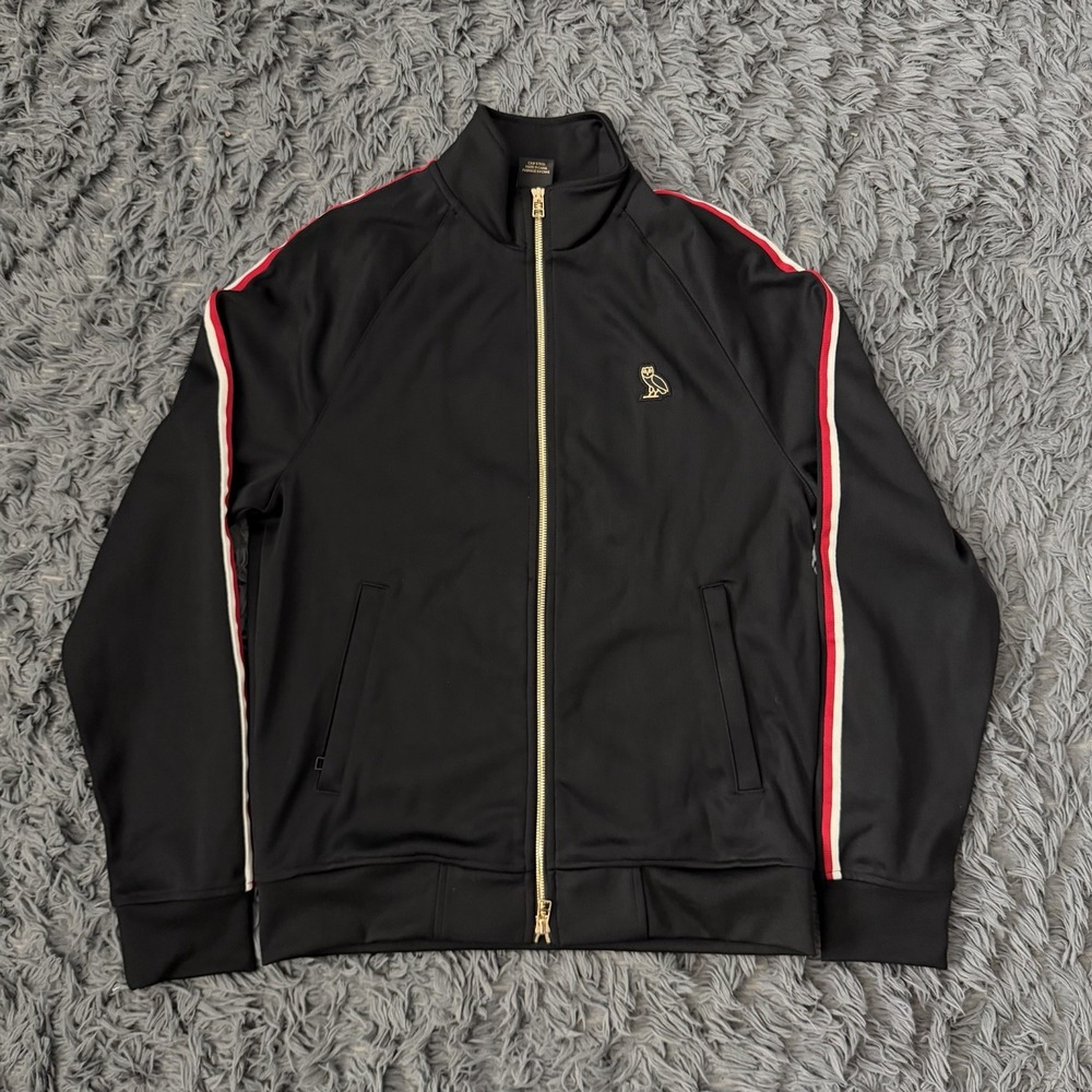 Drake OVO PIQUE TRACK JACKET Men's Size Small Black Octobers Very Own Owl